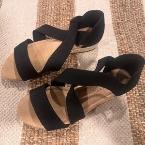 Black Espadrille wedge sandals - Size 6 1/2